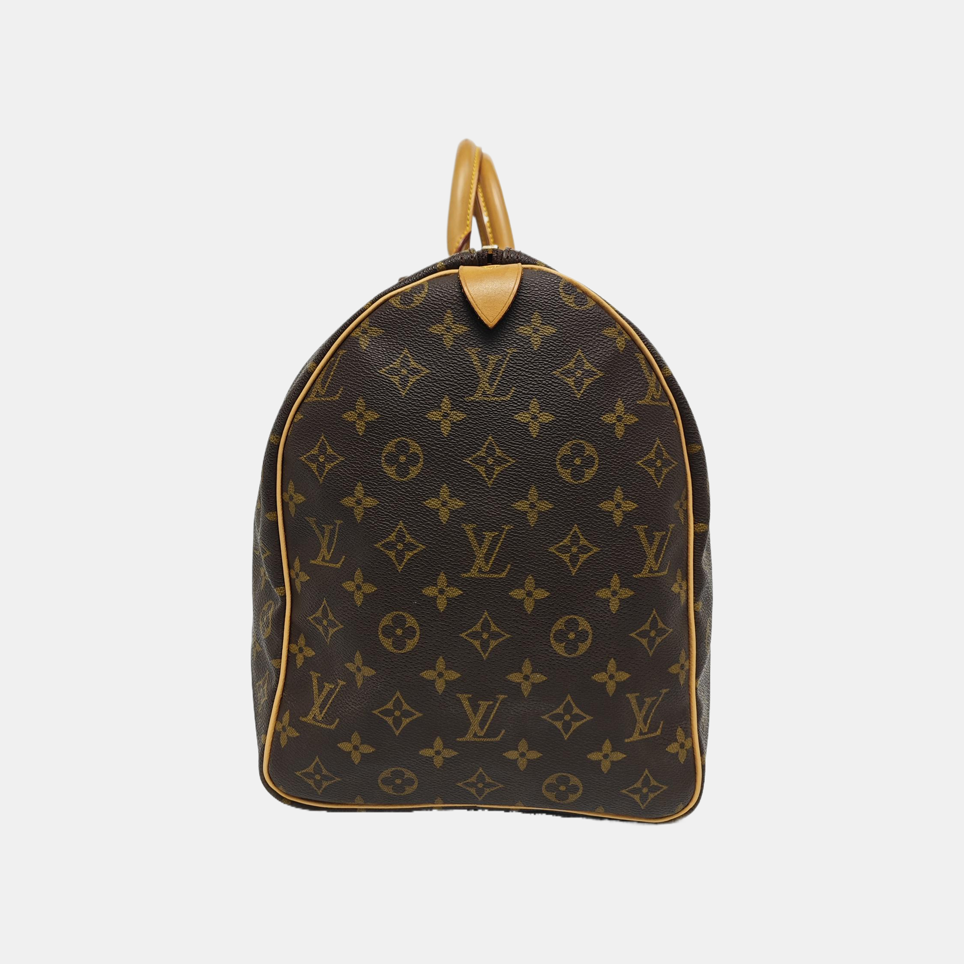 KEEPALL 50 Monogram Coated Canvas Brown