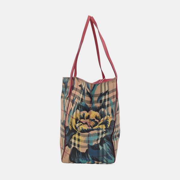 Coated Canvas Tote Bag Brown