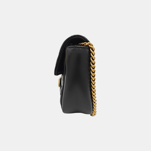 GG Marmont Mini Quilted Calfskin Black