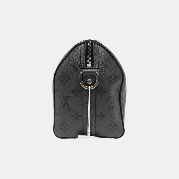 KEEPALL 25 Monogram Coated Canvas Black