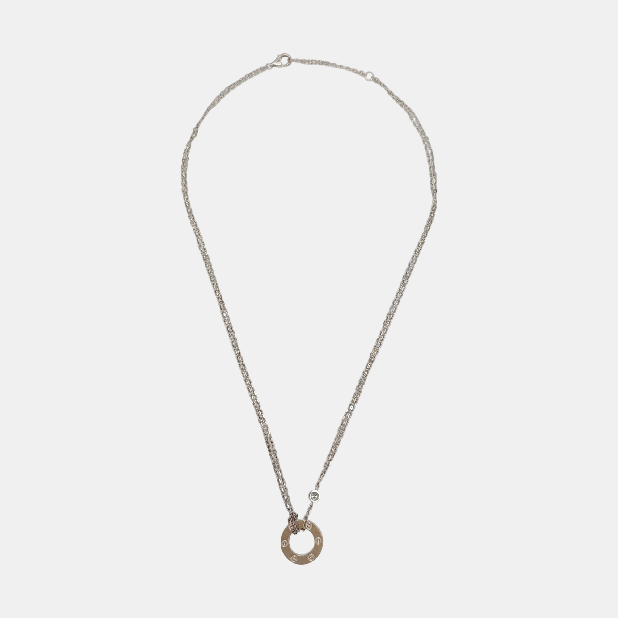 LOVE 18k White Gold Silver Necklace
