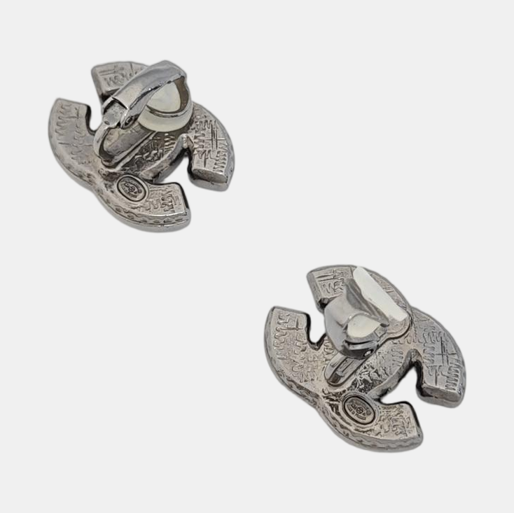 Metal Black Clip On Earrings