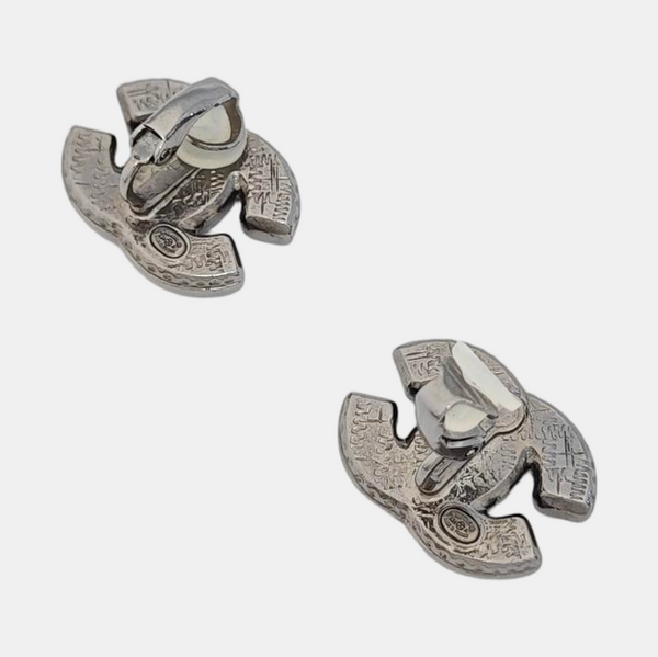 Metal Black Clip On Earrings