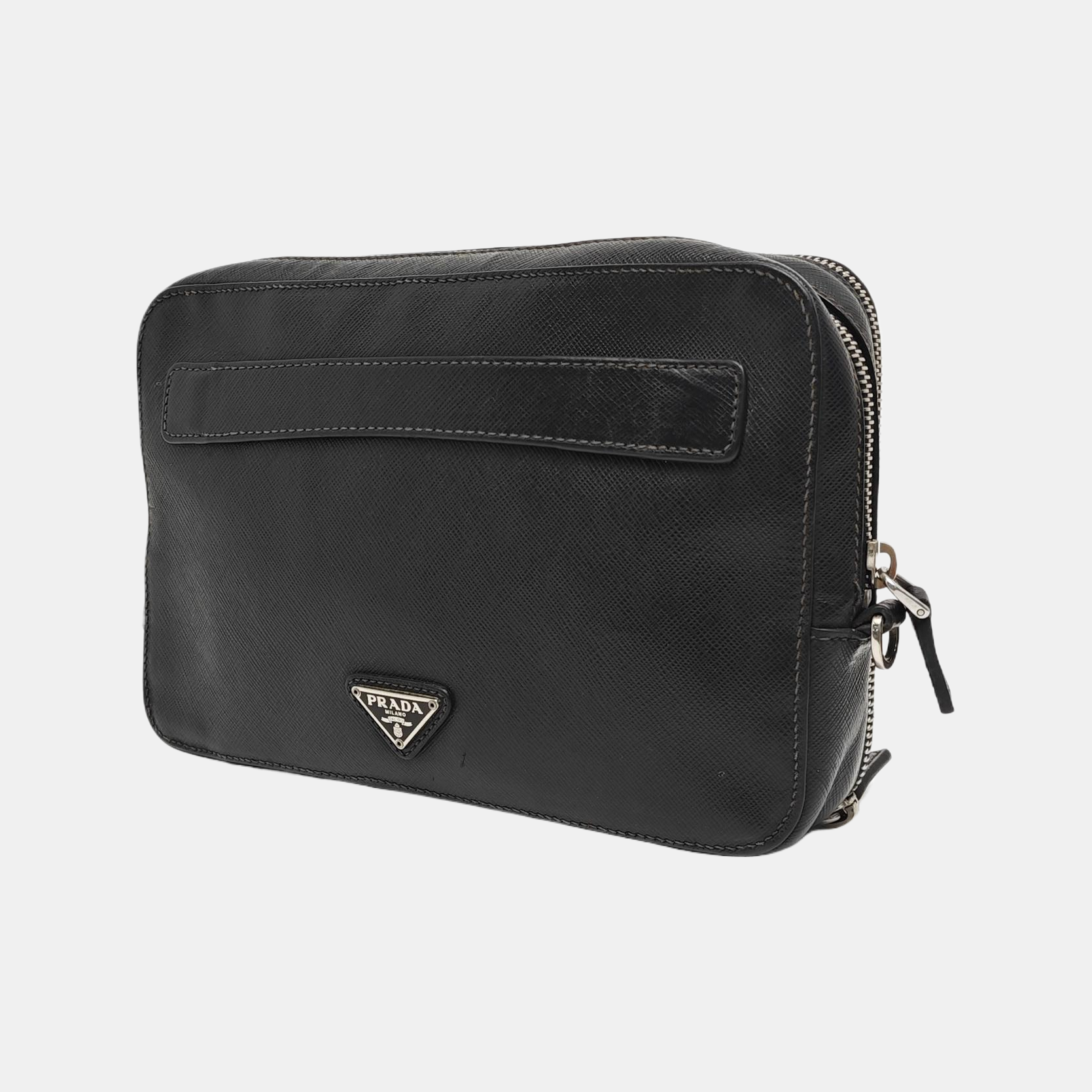 Saffiano Calfskin Clutch Black