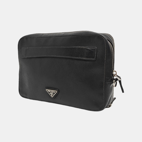 Saffiano Calfskin Clutch Black