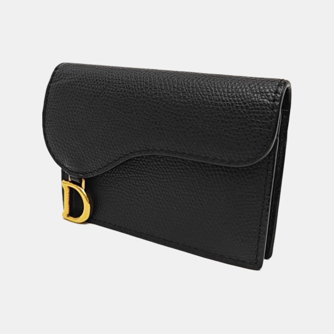 Saddle Mini Calfskin Black Card Holder