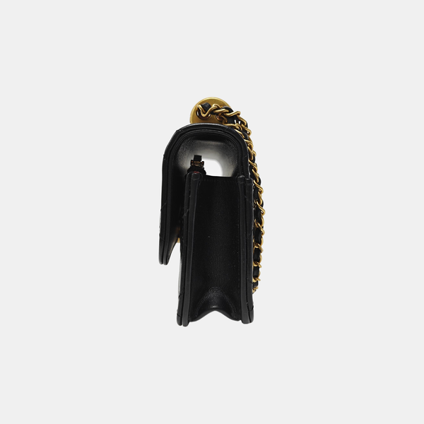 Quilted Calfskin Shoulder Bag Black