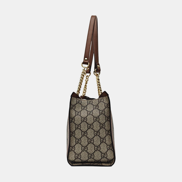 Padlock Small Monogram Coated Canvas Beige