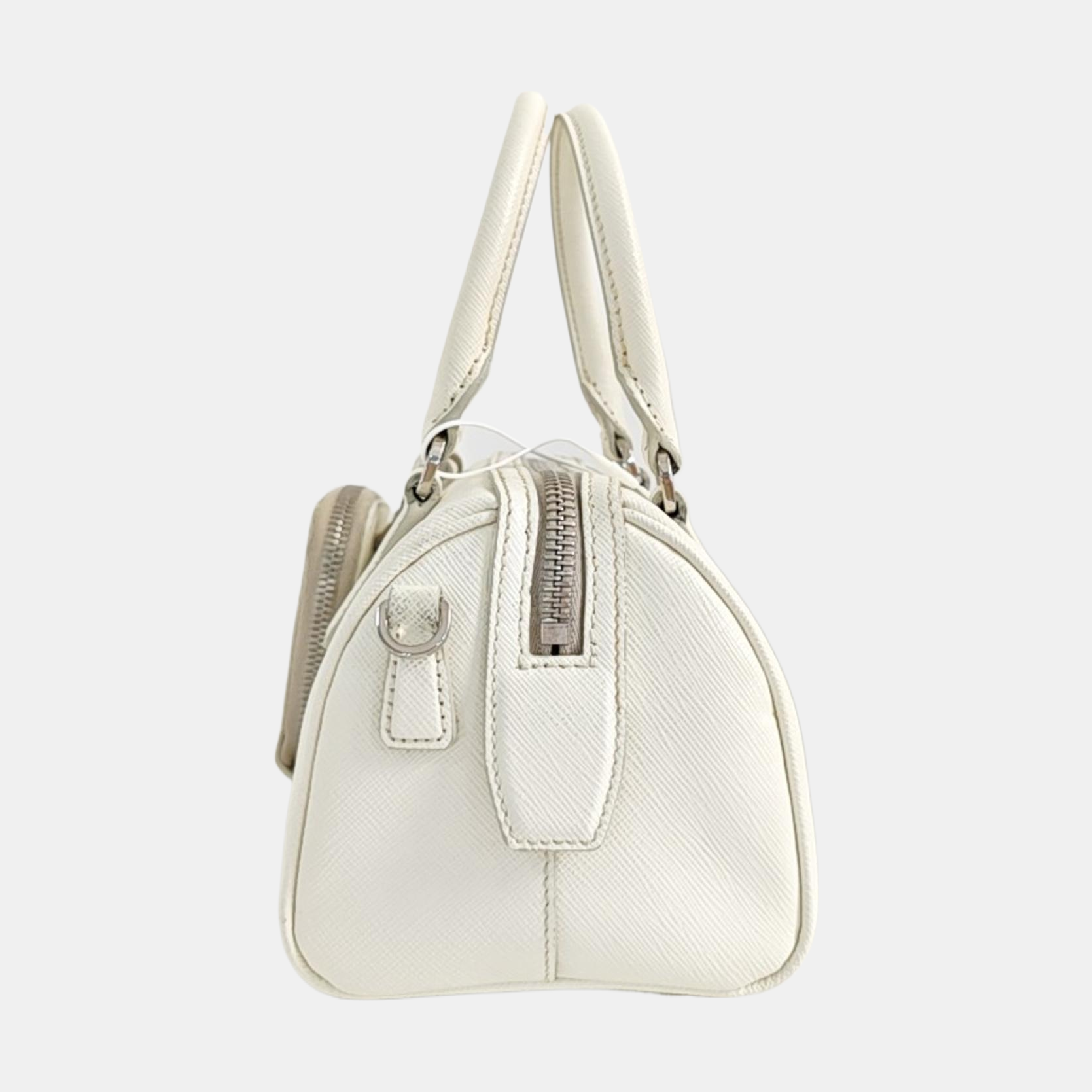 Saffiano Calfskin Shoulder Bag White