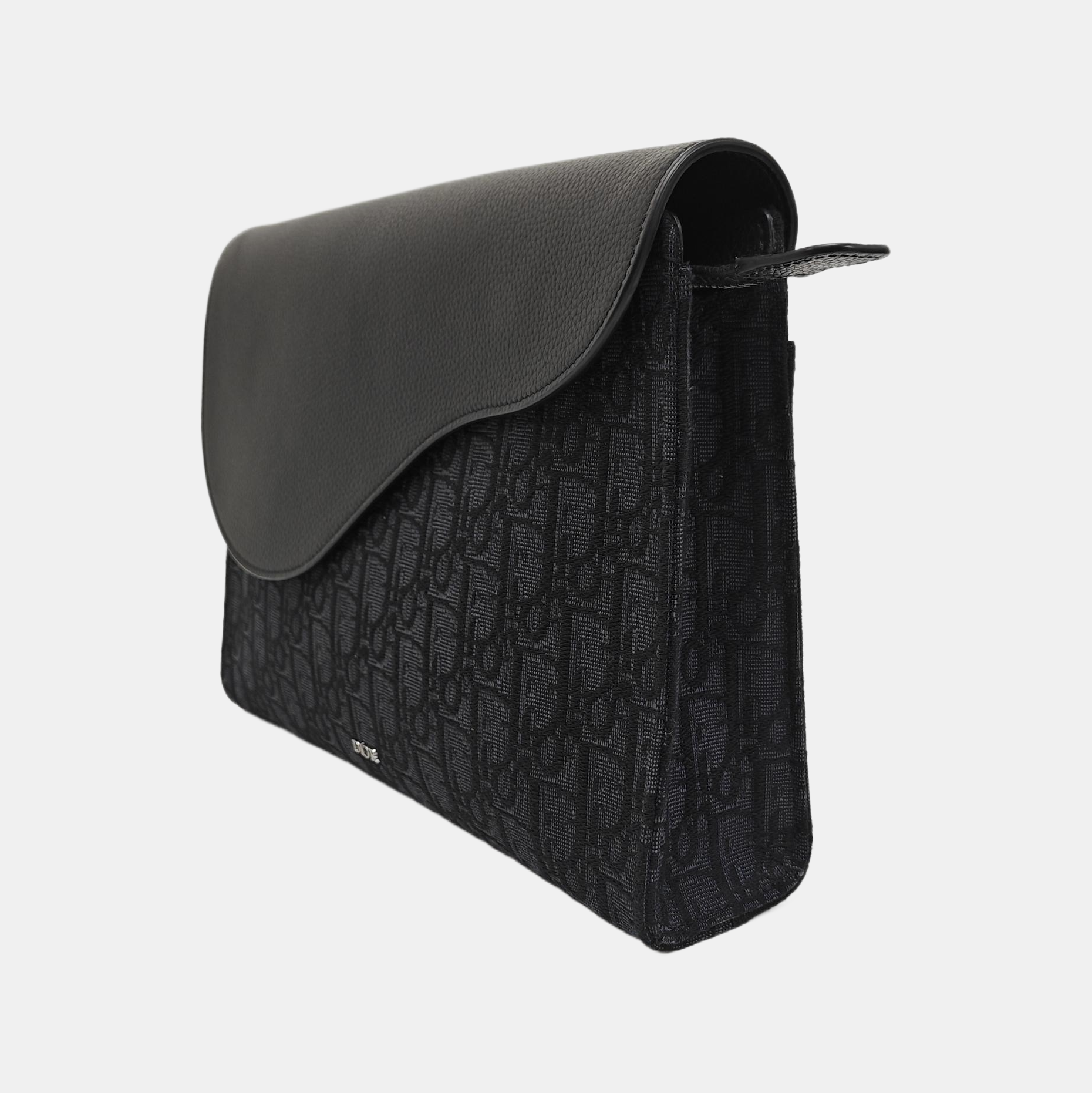 Saddle Medium Oblique Canvas Black