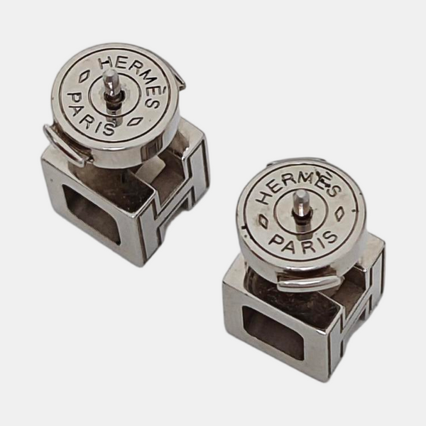 Cage D'h Metal Black Stud Earrings