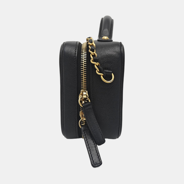FILIGREE Small Quilted Grained Calfskin Black
