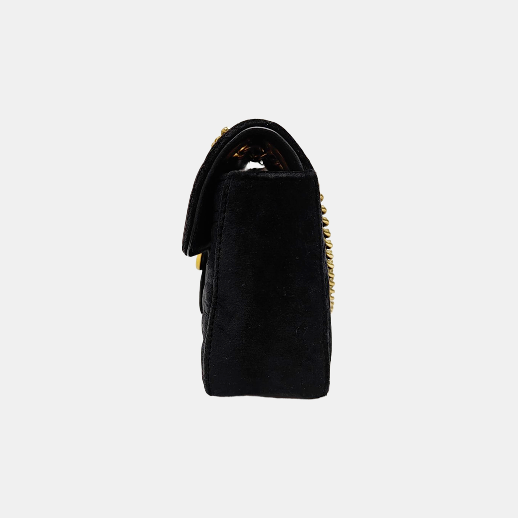 GG Marmont Medium Quilted Velvet Black