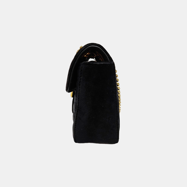 GG Marmont Medium Quilted Velvet Black