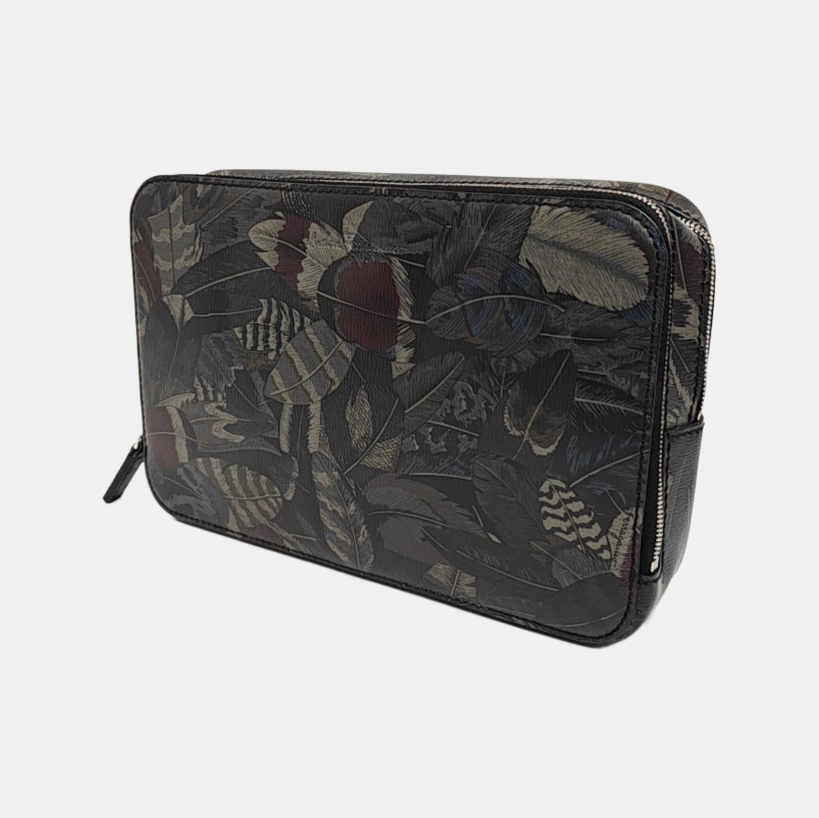 Coated Canvas Clutch Black
