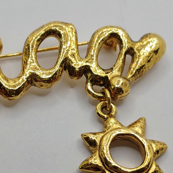 Metal Gold Brooch