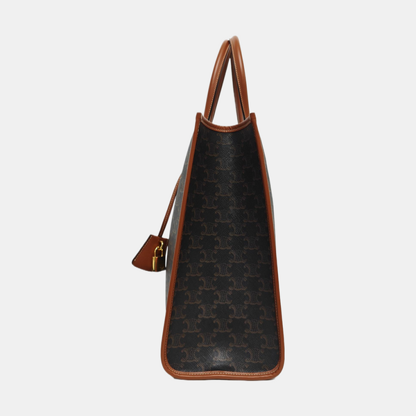 Coated Canvas Tote Bag Brown