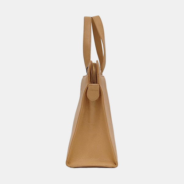 LOGO EMBROIDERED Grained Calfskin Beige