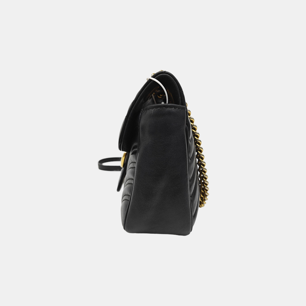 GG Marmont Medium Quilted Calfskin Black