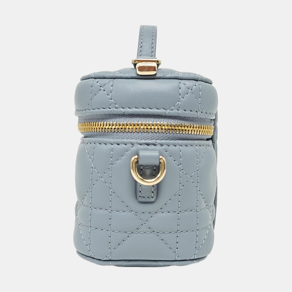 Vanity Lady Dior Mini Cannage Lambskin Blue