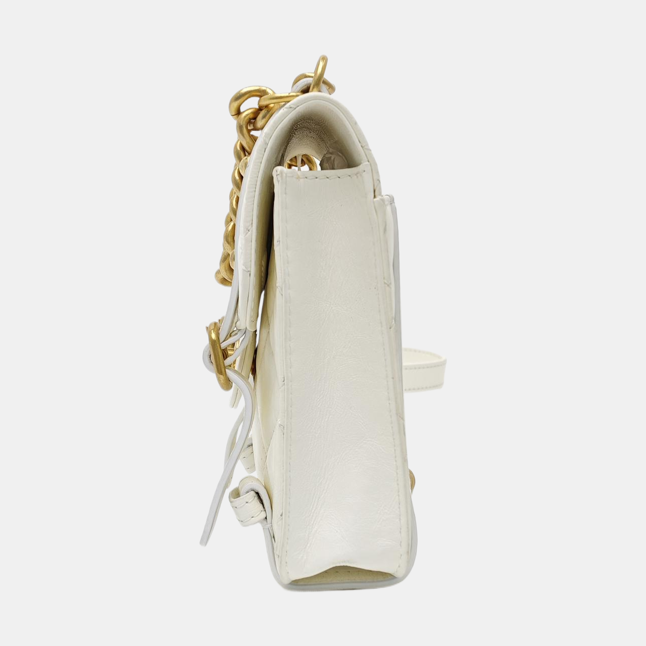 Quilted Calfskin Shoulder Bag Mini White