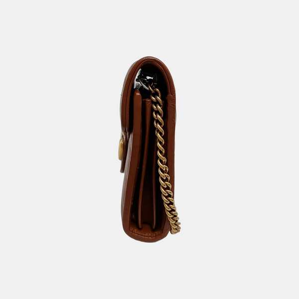 GG Marmont Mini Quilted Calfskin Brown