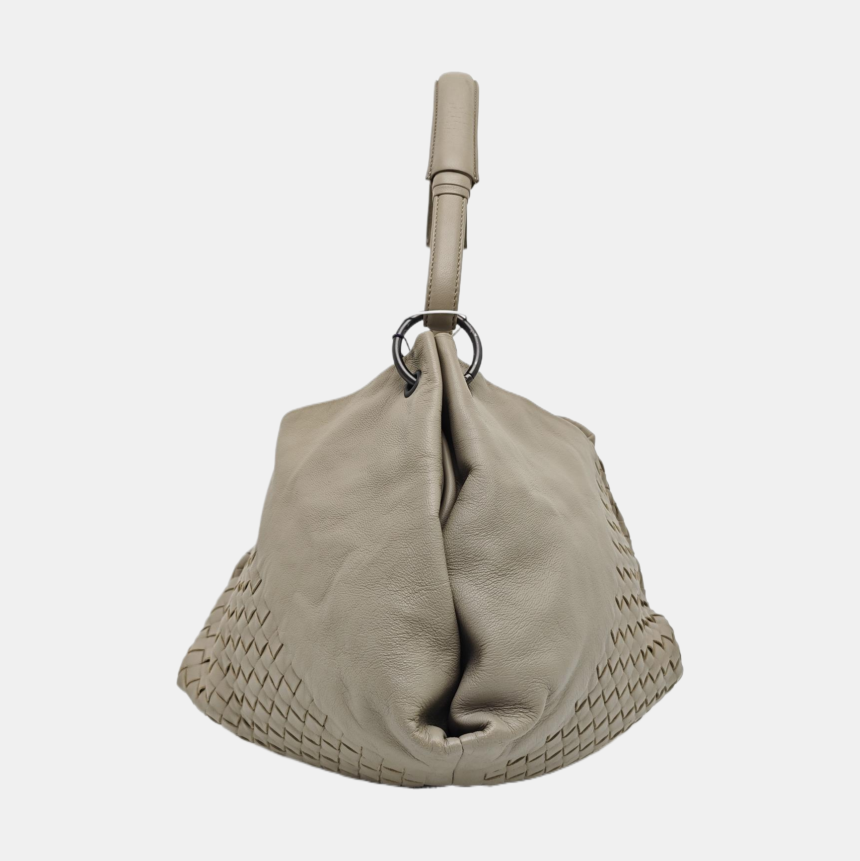 Lambskin Top Handle Bag Gray