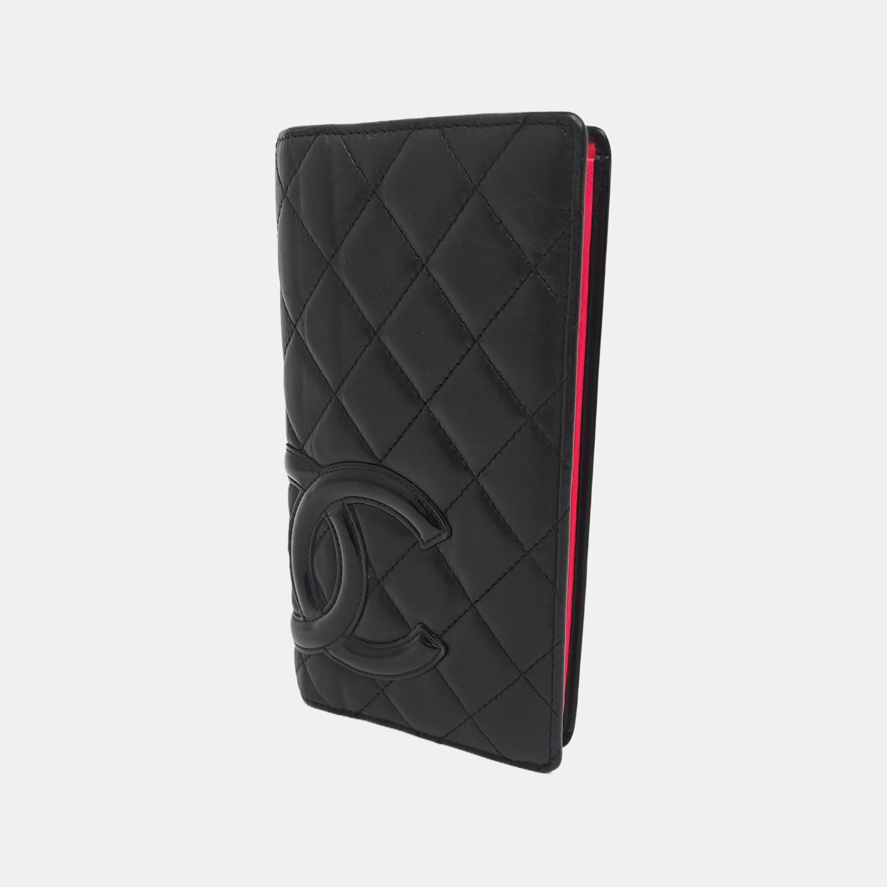 CAMBON Quilted Calfskin Black Wallet
