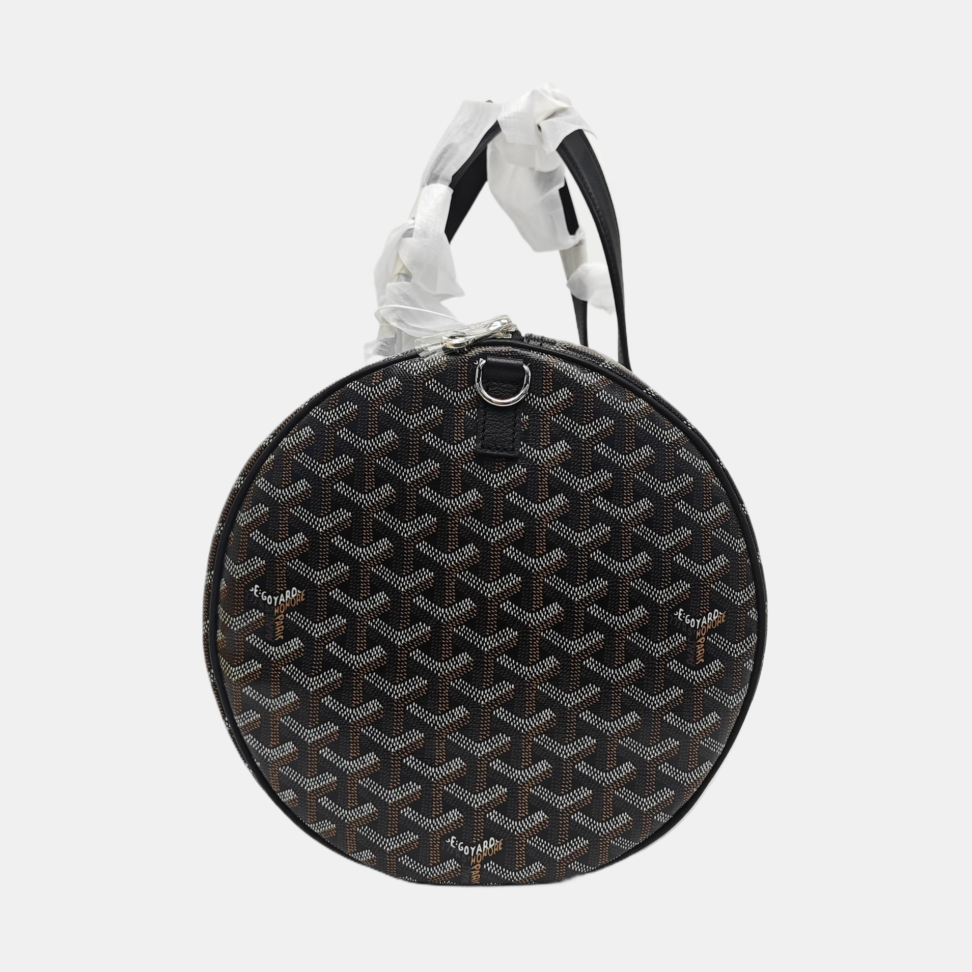 Coated Canvas Top Handle Bag Brown