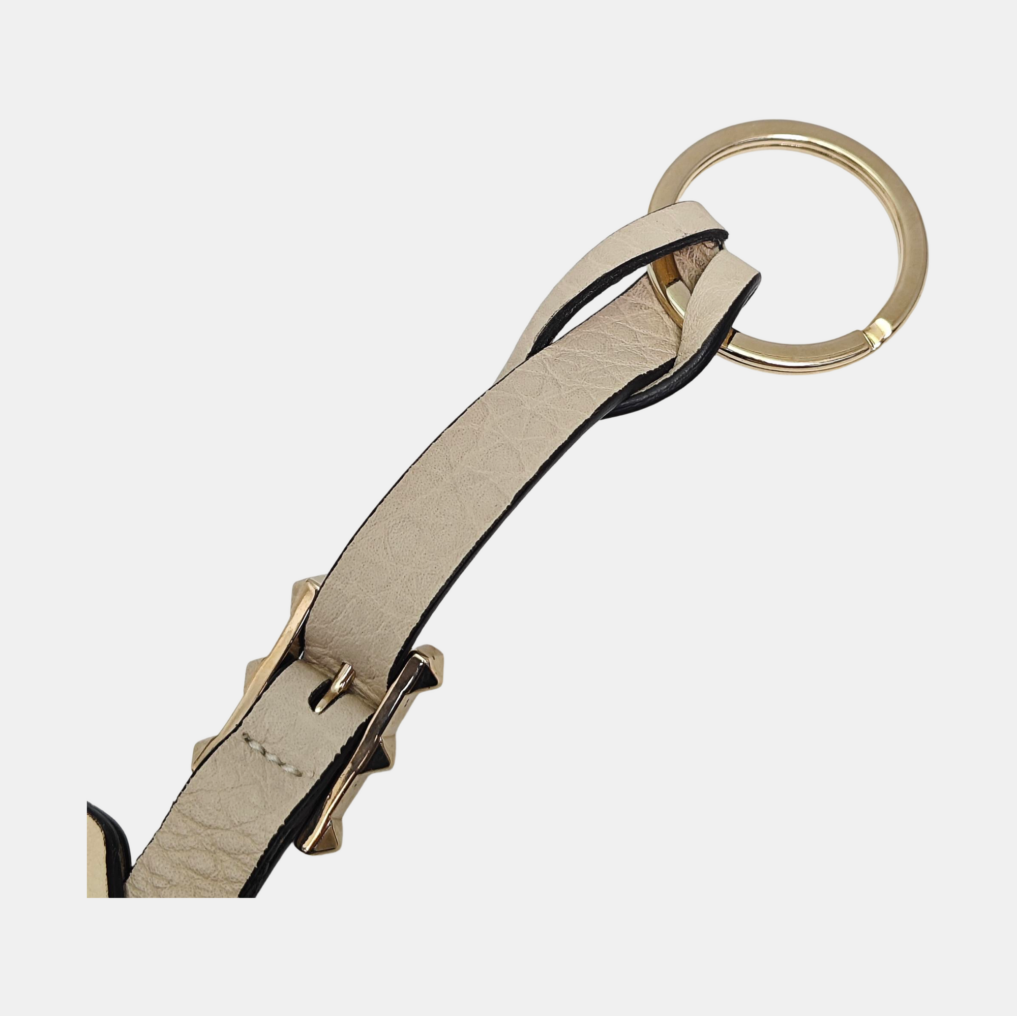 Leather Bag Charm White