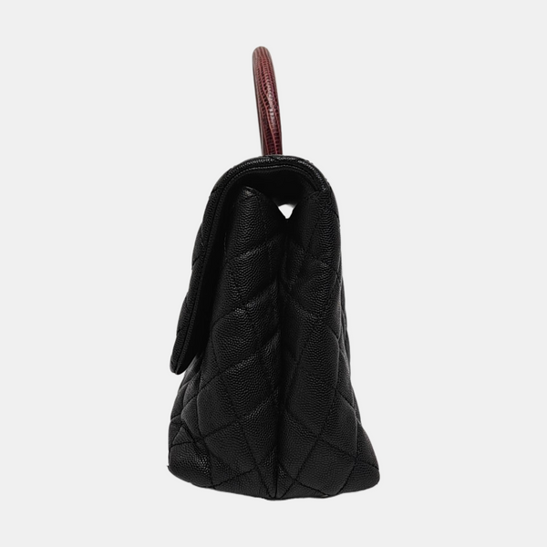 COCO HANDLE Medium Quilted Grained Calfskin Multicolor