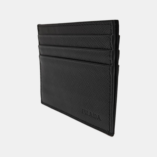 Saffiano Calfskin Card Holder Black
