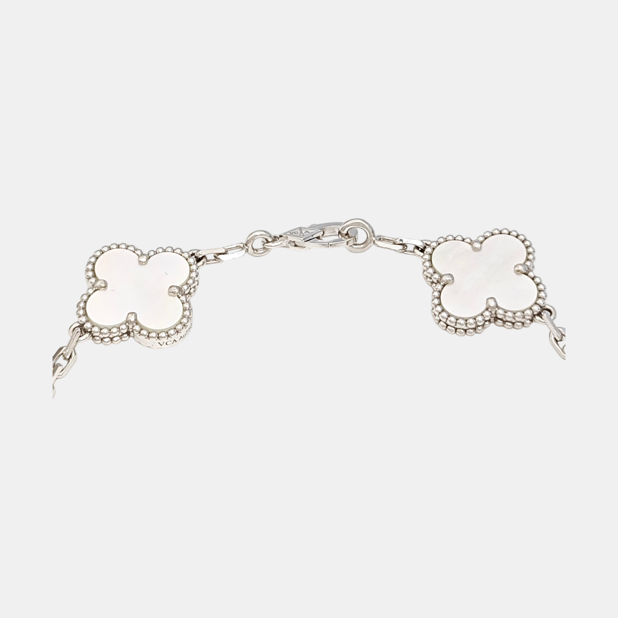 Vintage Alhambra 18k White Gold Silver Bracelet