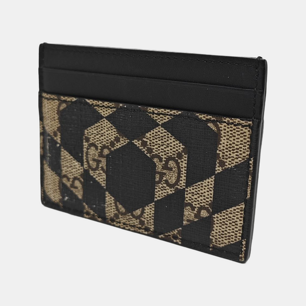 Retro Monogram Coated Canvas Beige Card Holder