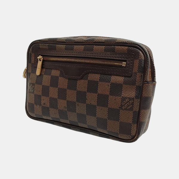 MACAO Damier Ebene Coated Canvas Brown