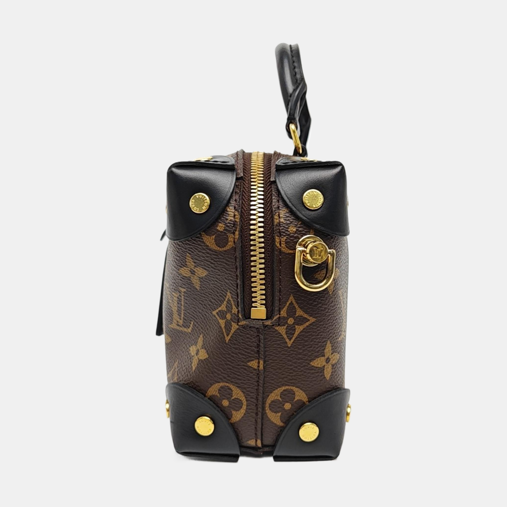 PETITE MALLE Monogram Coated Canvas Brown