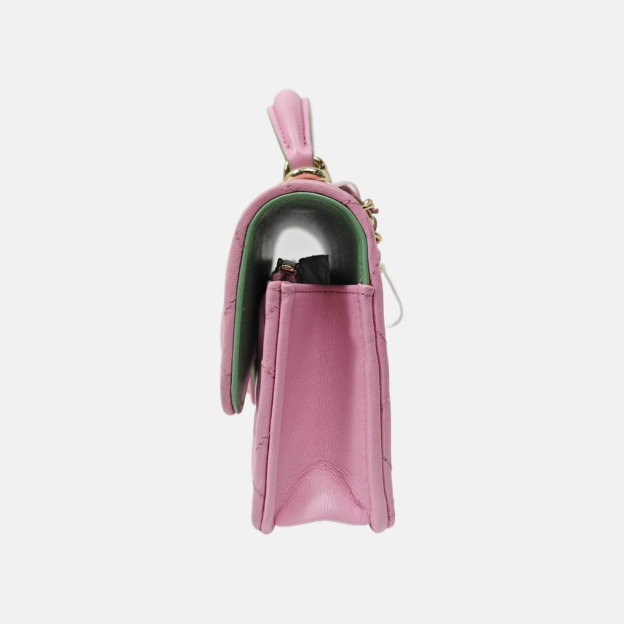 Quilted Lambskin Shoulder Bag Pink