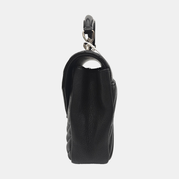 COLLEGE Medium Chevron Lambskin Black