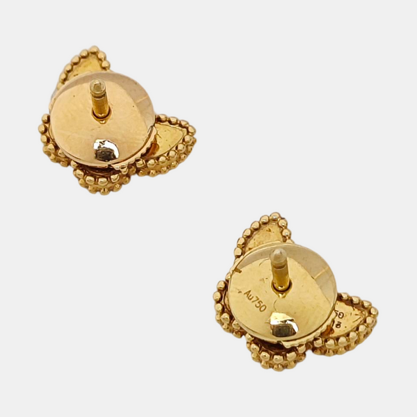 Sweet Alhambra 18k Gold White Stud Earrings