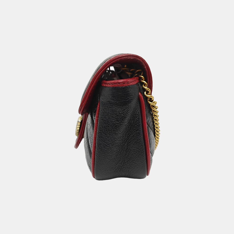 GG Marmont Super Mini Quilted Calfskin Black