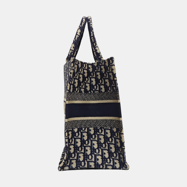 Book Tote Medium Oblique Canvas Blue