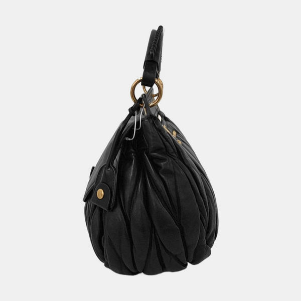 Miu Coffer Quilted Lambskin Black