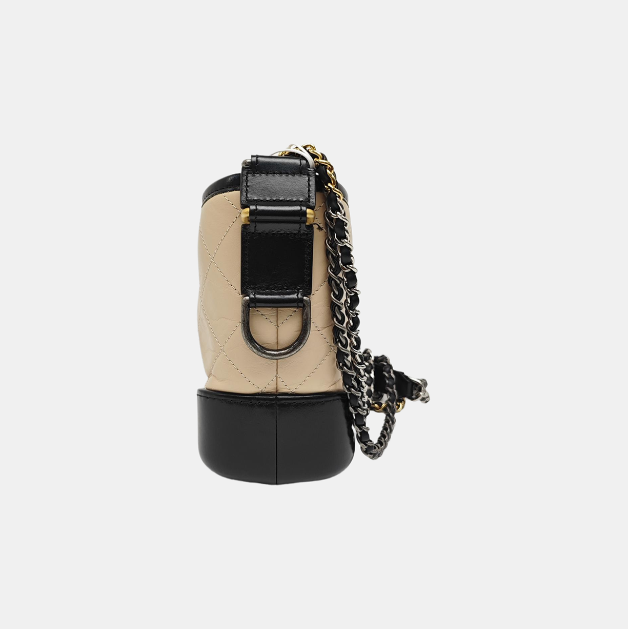 GABRIELLE Small Quilted Calfskin Beige