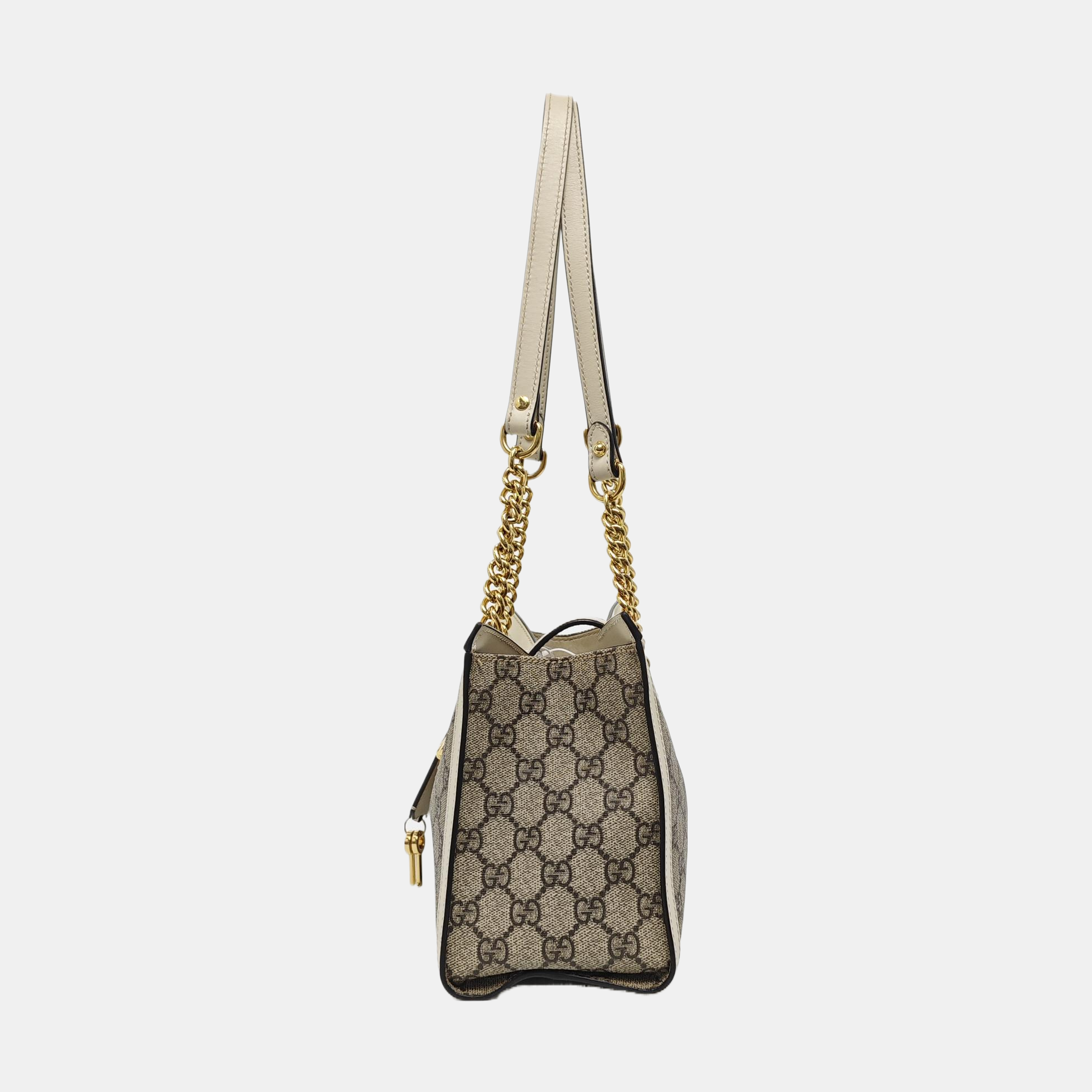 Padlock Small Monogram Coated Canvas Beige