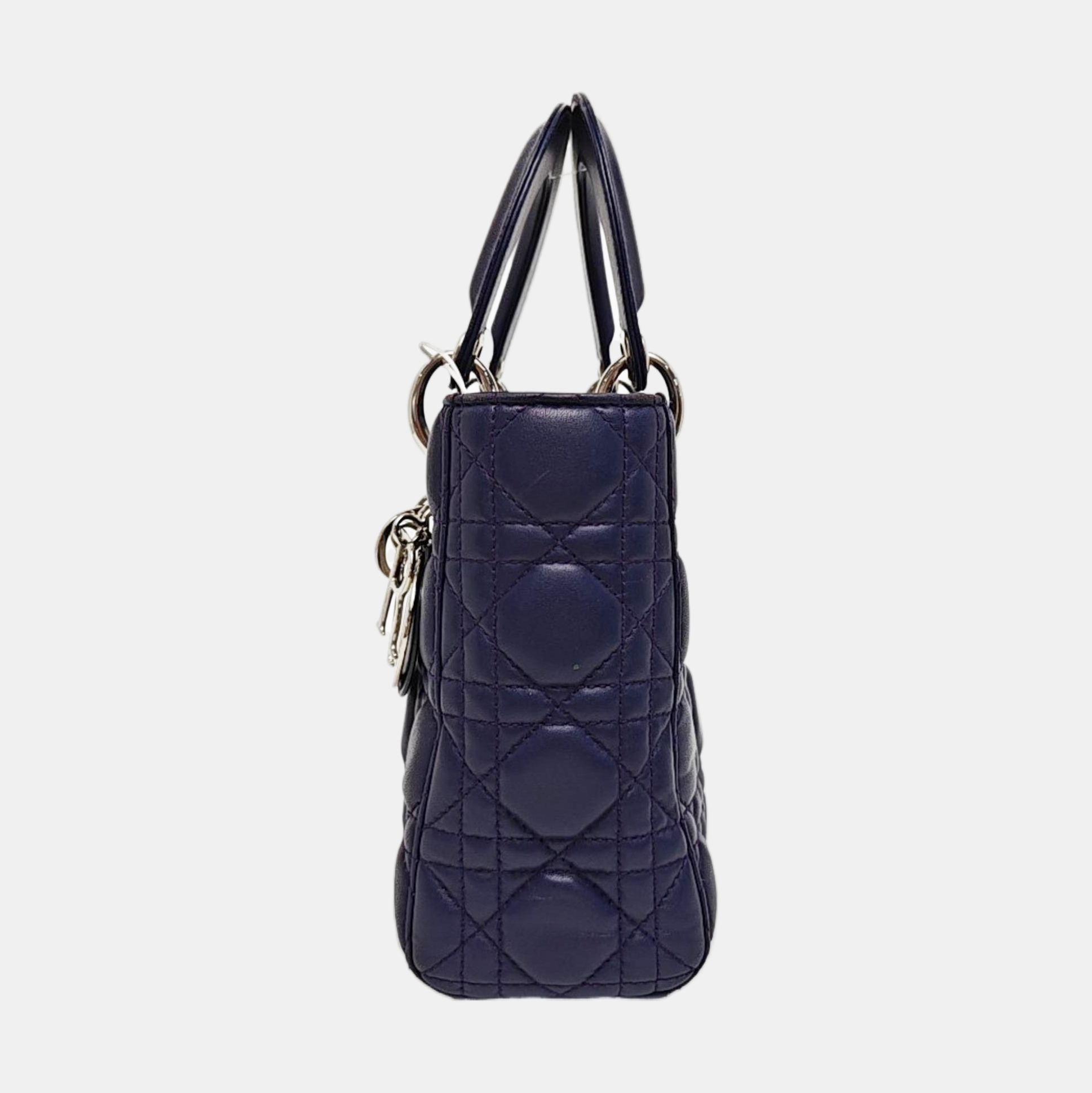 Lady Dior Small Cannage Lambskin Blue