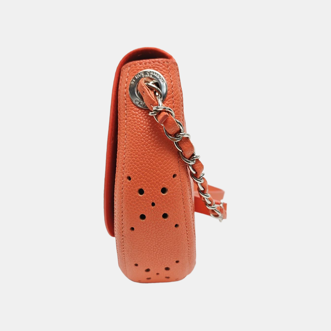 SADDLE Quilted Grained Calfskin Orange