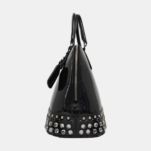 Patent Leather Top Handle Bag Black
