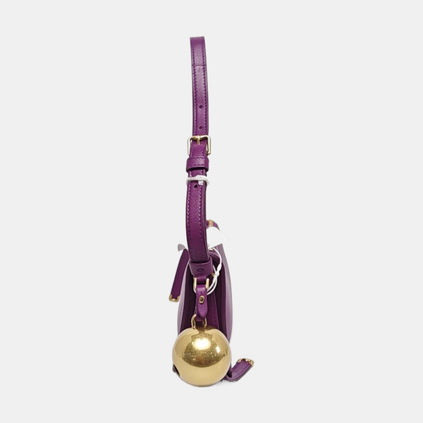 Calfskin Top Handle Bag Mini Purple
