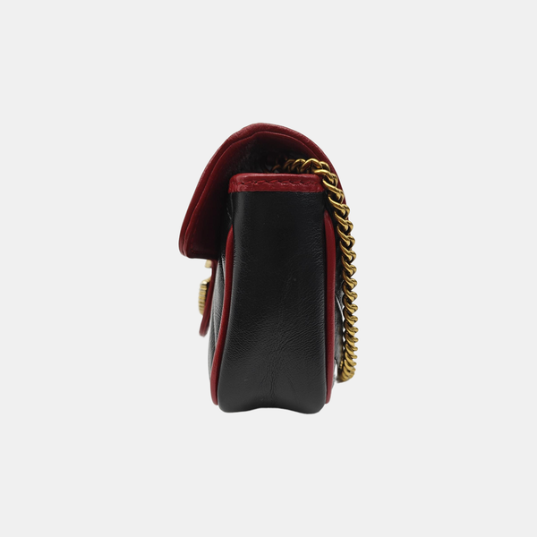 GG Marmont Super Mini Quilted Calfskin Black