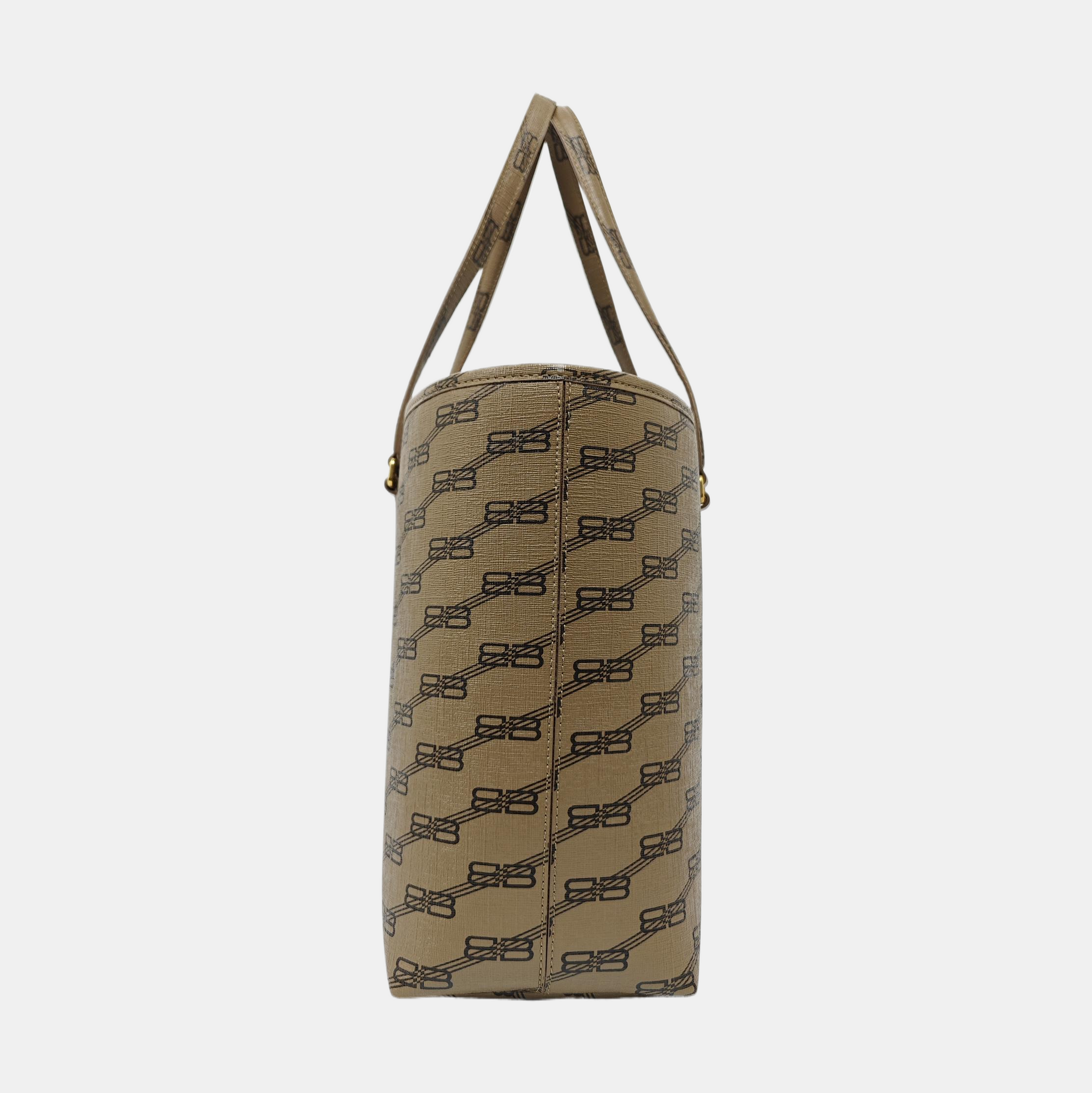 Coated Canvas Tote Bag Brown